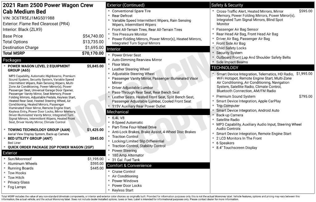 Certified 2021 RAM 2500 Power Wagon AWD/4WD image 42