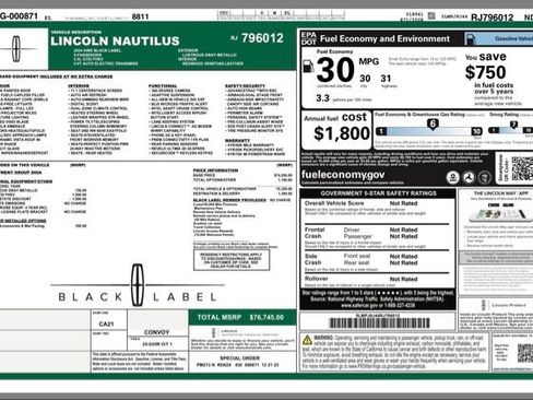 Used 2024 Lincoln Nautilus Black Label AWD/4WD image 30
