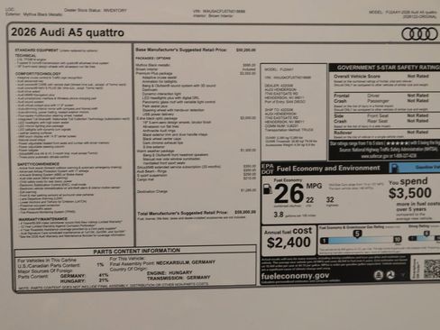 New 2026 Audi A5 2.0T Premium Plus AWD/4WD image 37