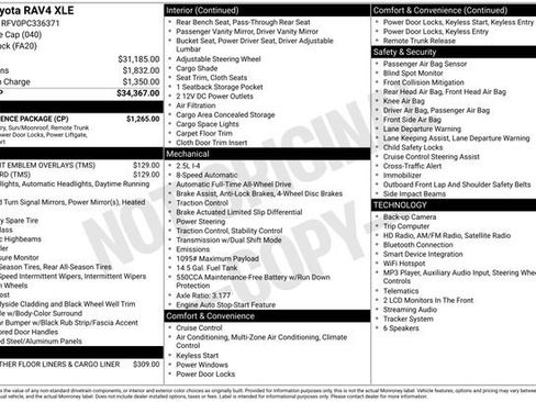 Used 2023 Toyota RAV4 XLE w/ Convenience Package AWD/4WD image 43