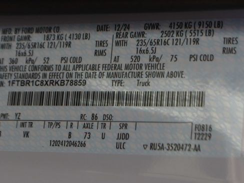 Used 2024 Ford Transit 250 148 Medium Roof w/ Load Area Protection Package RWD image 43
