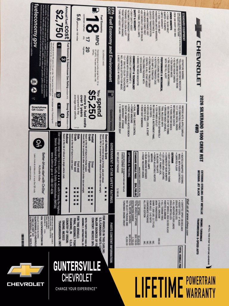 New 2026 Chevrolet Silverado 1500 RST w/ RST Select Package AWD/4WD image 33