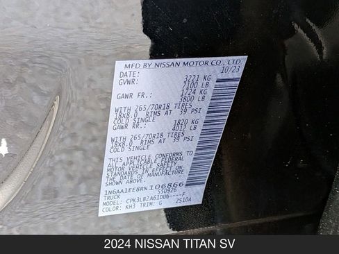 Certified 2024 Nissan Titan SV RWD image 24