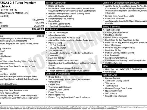 New 2026 MAZDA MAZDA3 Hatchback w/Premium Plus Pkg AWD/4WD image 10