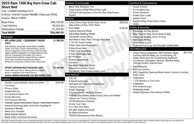 Used 2023 RAM 1500 Big Horn AWD/4WD image 32