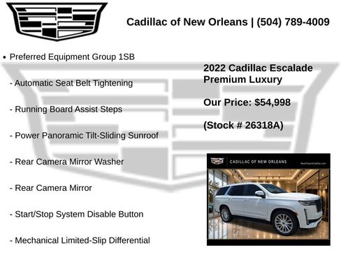 Used 2022 Cadillac Escalade Premium Luxury w/ Performance Package RWD image 7