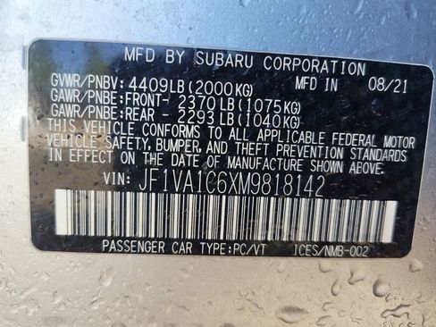 Used 2021 Subaru WRX Premium w/ Popular Package #3 (IZT) AWD/4WD image 9