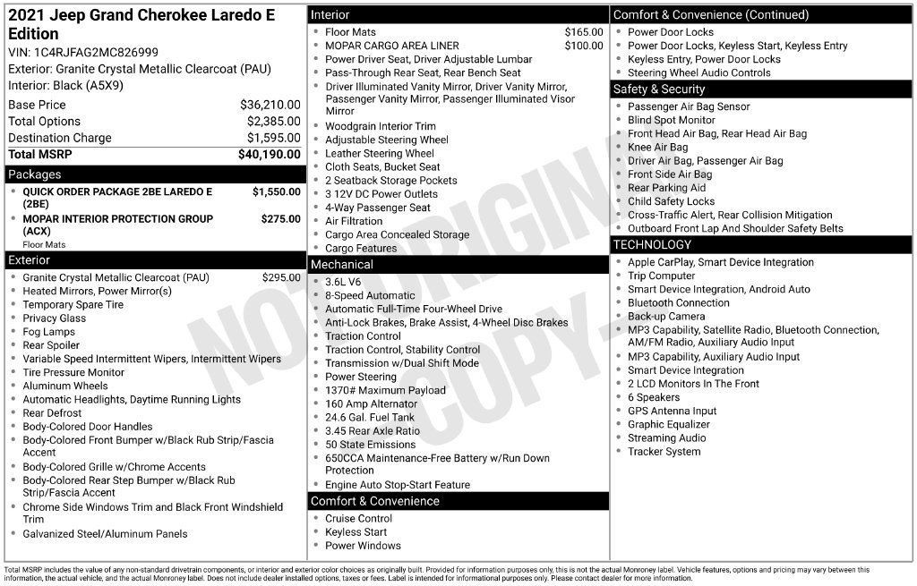 Used 2021 Jeep Grand Cherokee Laredo AWD/4WD image 6