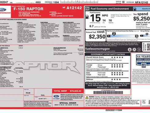 Certified 2022 Ford F150 Raptor w/ Raptor 37 Performance Package AWD/4WD image 6