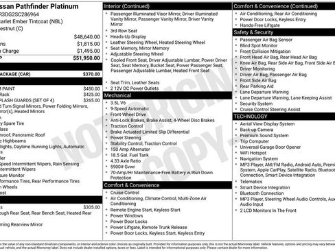 Used 2025 Nissan Pathfinder Platinum w/ Cargo Package FWD image 5