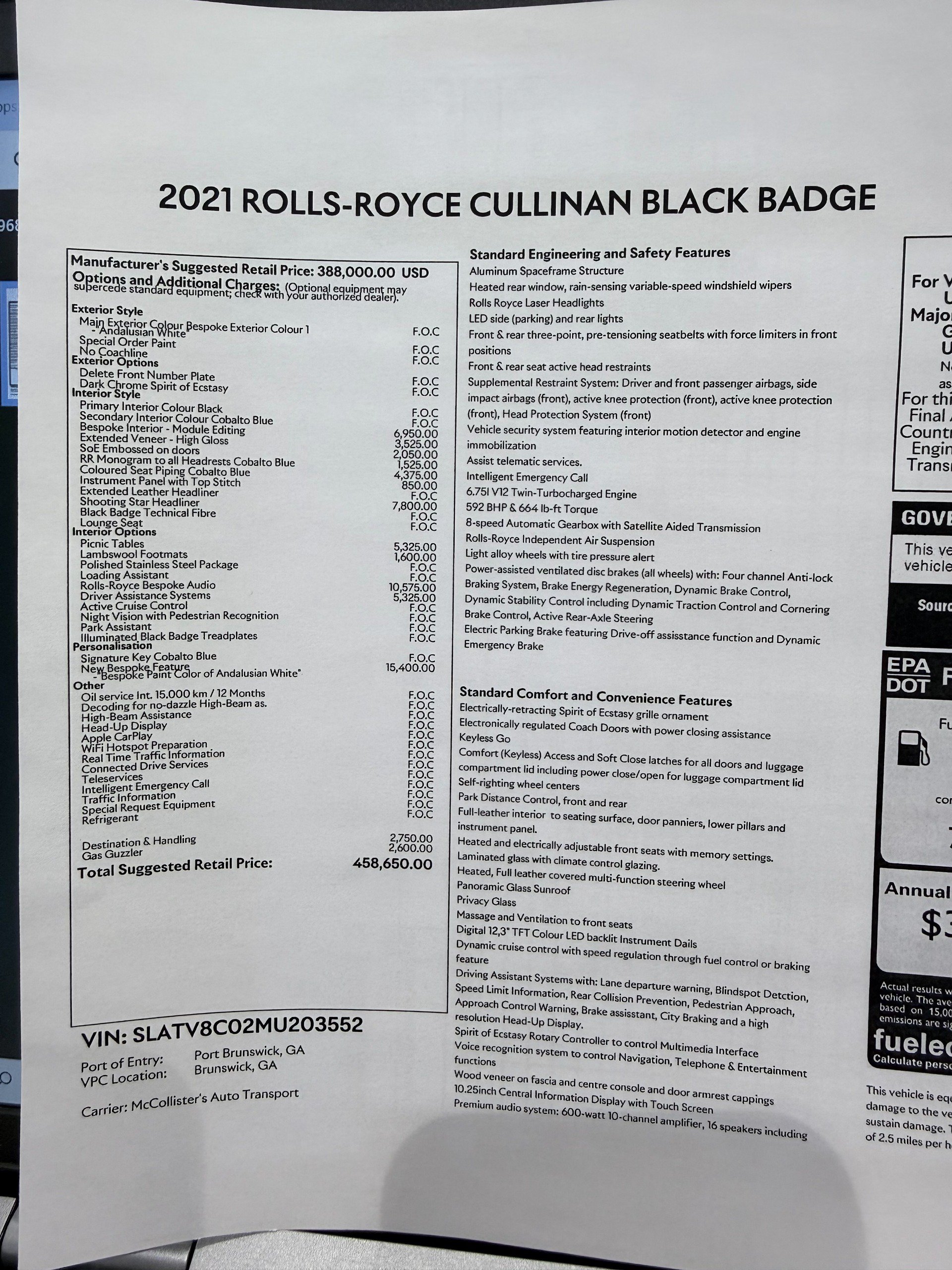 Used 2021 Rolls-Royce Cullinan Black Badge AWD/4WD image 42