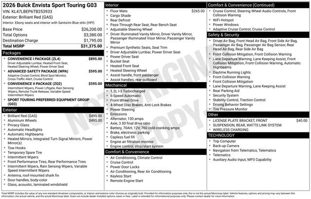 New 2026 Buick Envista Sport Touring w/ Convenience I Package FWD image 26