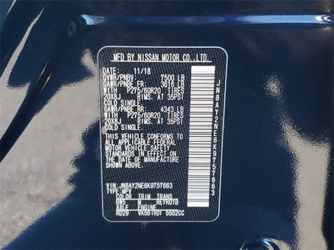 Used 2019 Nissan Armada Platinum w/ Captain's Chairs Package image 49