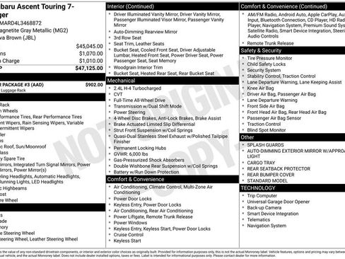 Used 2020 Subaru Ascent Touring w/ Popular Package #3 image 4