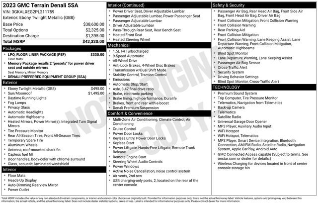 Certified 2023 GMC Terrain Denali w/ LPO, Floor Liner Package AWD/4WD image 29