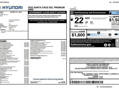 Used 2022 Hyundai Santa Cruz SEL Premium image 3