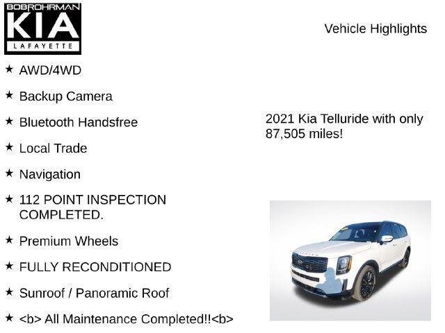 Used 2021 Kia Telluride SX w/ SX Prestige Package AWD/4WD image 8