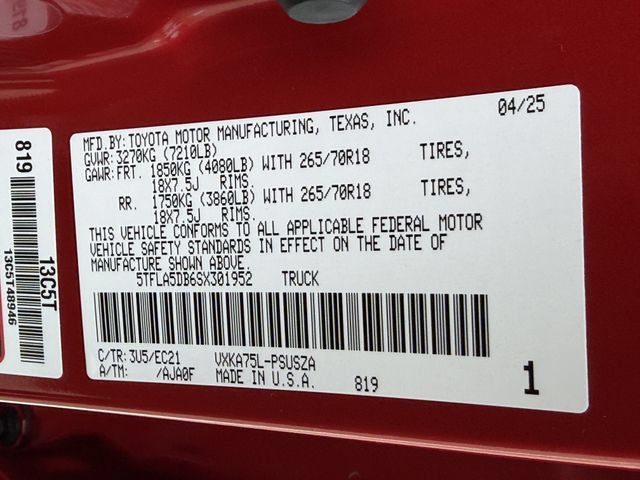 Certified 2025 Toyota Tundra SR5 w/ SR5 Premium Package AWD/4WD image 27