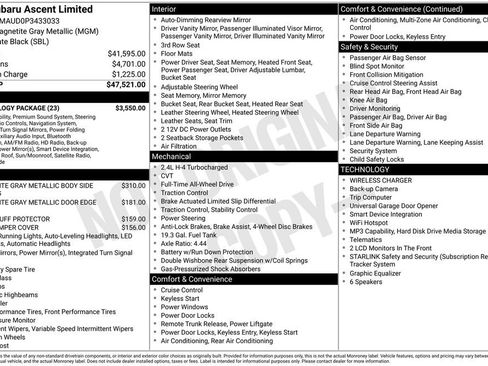 Used 2023 Subaru Ascent Limited w/ Technology Package AWD/4WD image 4