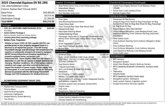 Used 2025 Chevrolet Equinox EV RS AWD/4WD image 3