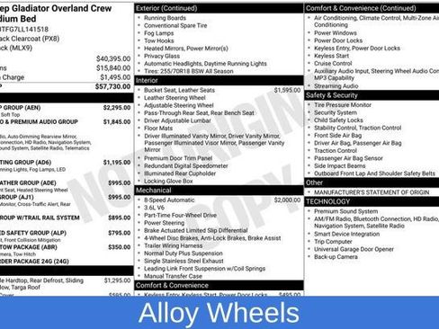 Used 2020 Jeep Gladiator Overland w/ Dual Top Group AWD/4WD image 3