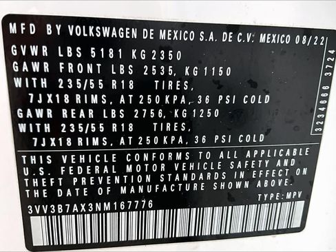 Certified 2022 Volkswagen Tiguan SE image 34