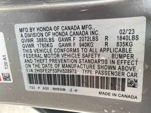 Certified 2023 Honda Civic Sport image 39