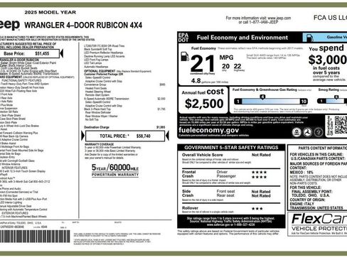 Certified 2025 Jeep Wrangler Unlimited Rubicon w/ Convenience Group AWD/4WD image 3