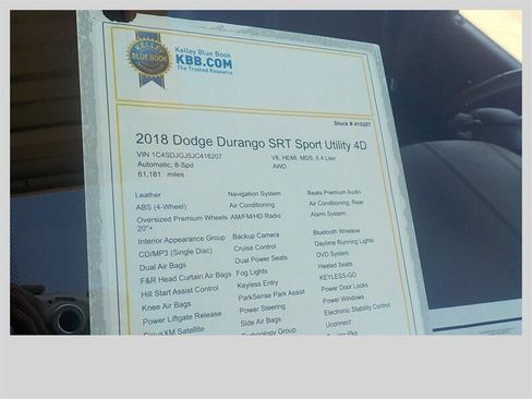 Used 2018 Dodge Durango SRT w/ SRT Interior Appearance Group image 18