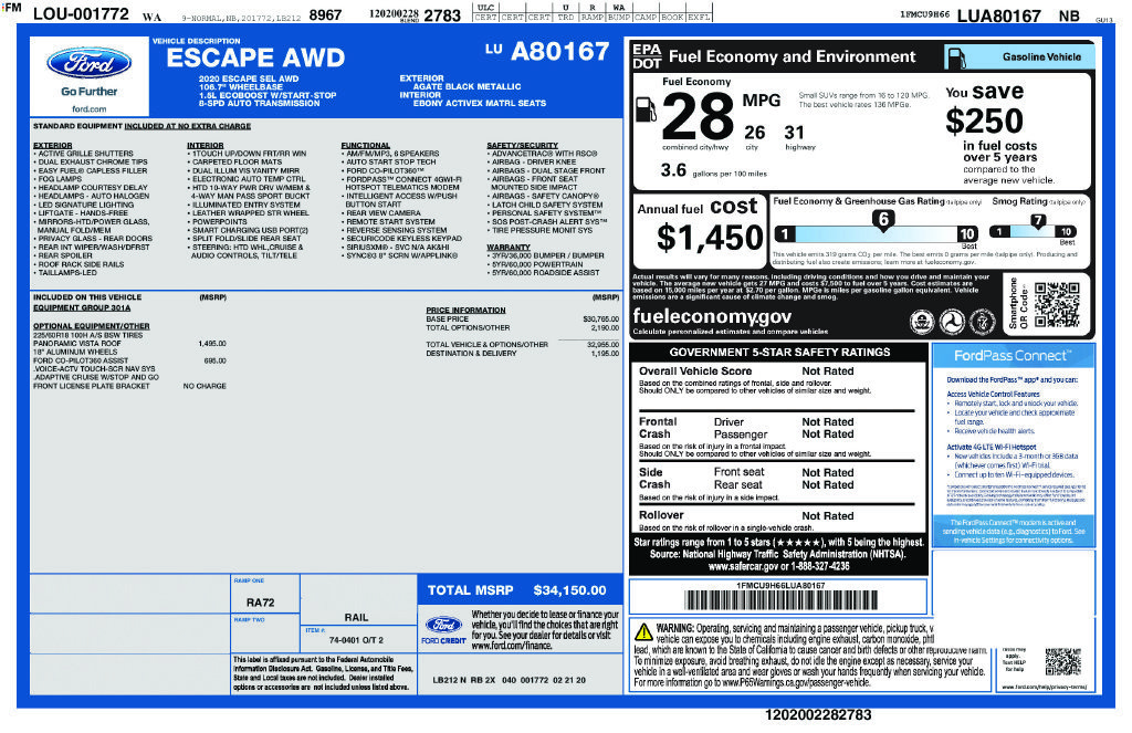 Used 2020 Ford Escape SEL AWD/4WD image 13