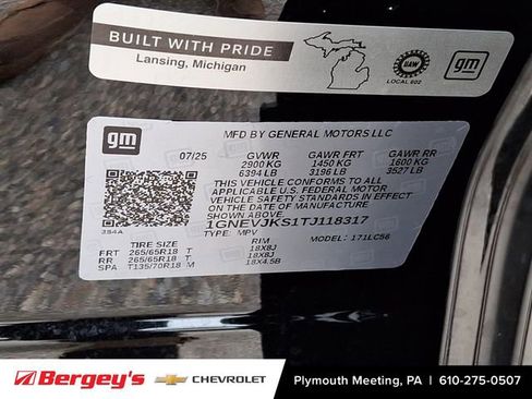 Certified 2026 Chevrolet Traverse Z71 w/ LPO, Floor Liner Package image 30