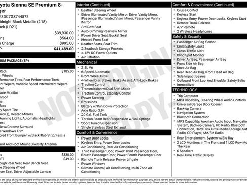 Used 2016 Toyota Sienna SE Premium FWD image 32