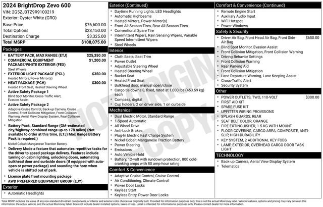 Used 2024 Chevrolet Brightdrop 600 w/ Battery Pack, Max Range AWD/4WD image 28