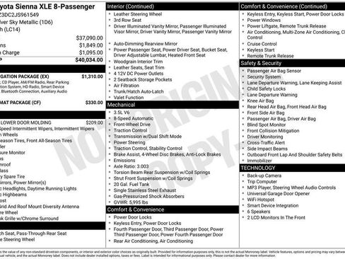 Used 2018 Toyota Sienna XLE w/ XLE Navigation Package FWD image 31