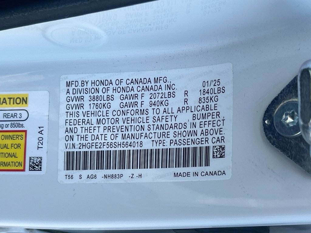 Certified 2025 Honda Civic Sport image 29