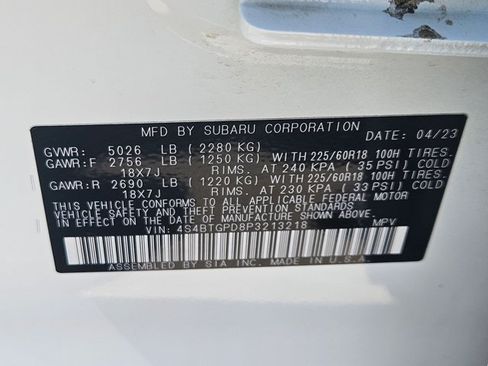 Certified 2023 Subaru Outback Touring XT AWD/4WD image 27