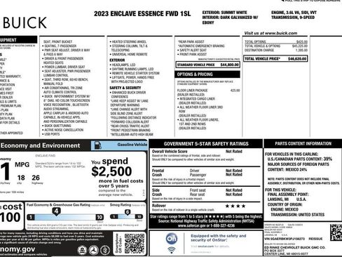 Used 2023 Buick Enclave Essence w/ LPO, Floor Liner Package FWD image 24
