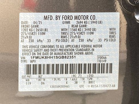 Used 2025 Ford Explorer Platinum w/ LUX Leather Package AWD/4WD image 35