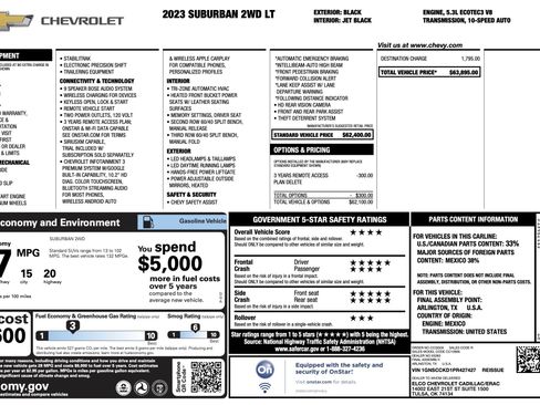 Used 2023 Chevrolet Suburban LT RWD image 3
