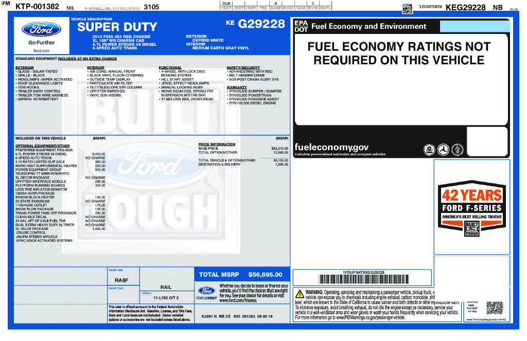 Used 2019 Ford F550 4x4 Regular Cab Super Duty w/ XL Value Package image 23