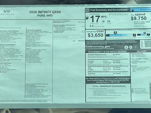 New 2026 INFINITI QX80 Pure image 13