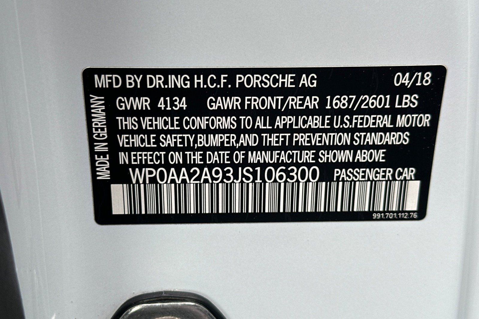 Certified 2018 Porsche 911 Carrera T RWD image 27