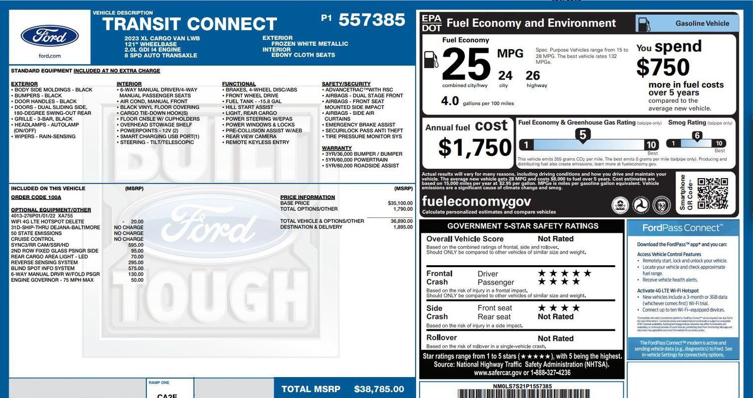 Used 2023 Ford Transit Connect XL FWD image 9