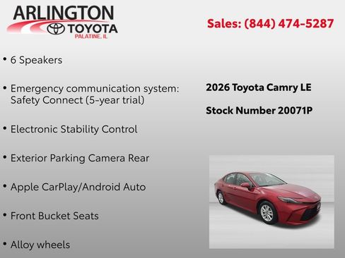 Used 2026 Toyota Camry LE FWD image 2