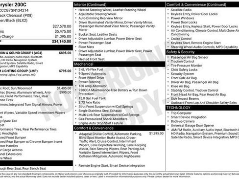 Used 2016 Chrysler 200 C w/ Navigation & Sound Group I FWD image 10