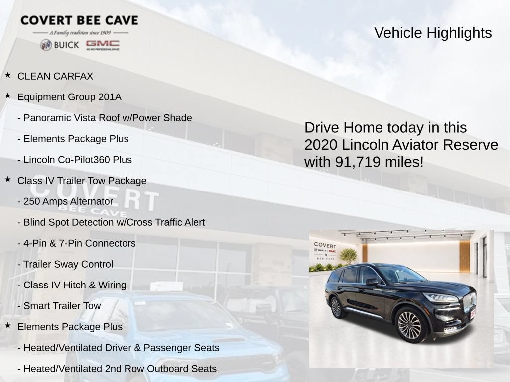 Used 2020 Lincoln Aviator Reserve w/ Equipment Group 201A RWD image 9