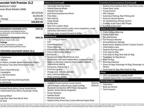 Used 2018 Chevrolet Volt Premier w/ Driver Confidence Package image 19