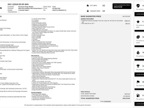Used 2021 Lexus ES 300h w/ Accessory Package 2 FWD image 5