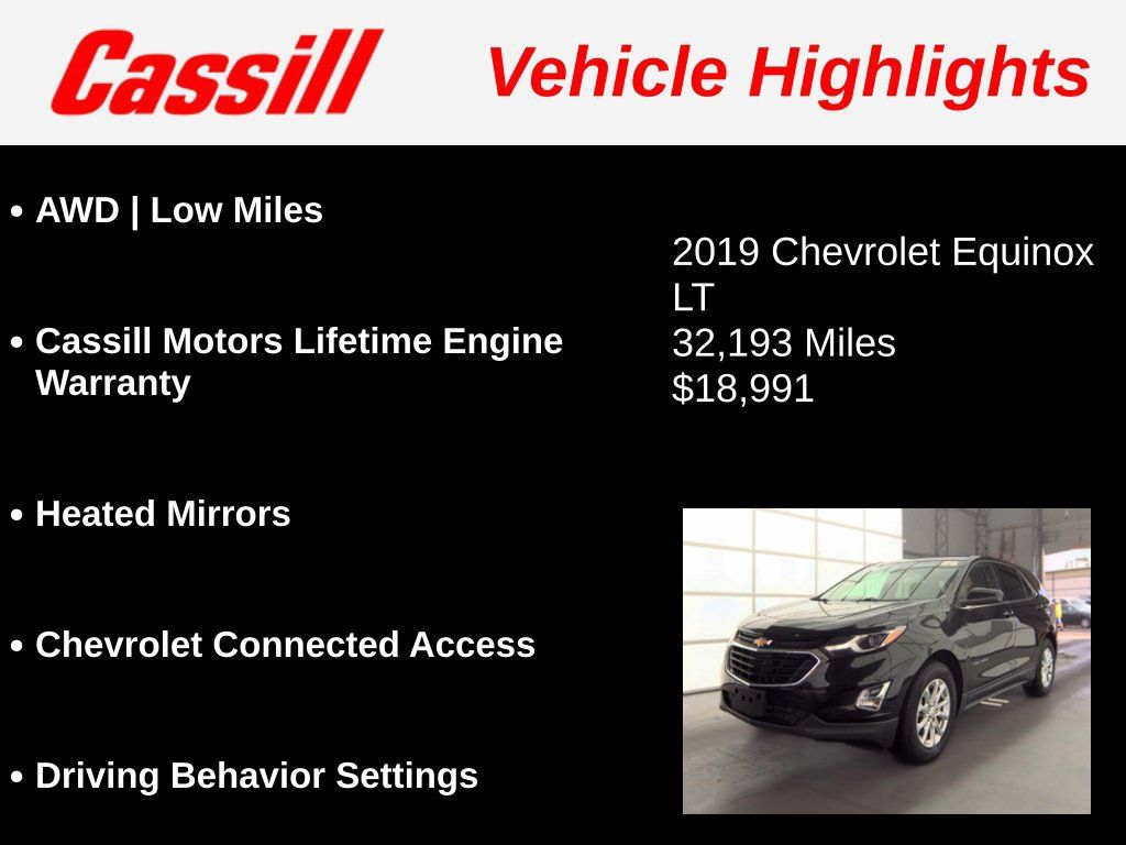 Used 2019 Chevrolet Equinox LT w/ LPO, Floor Liner Package AWD/4WD image 3