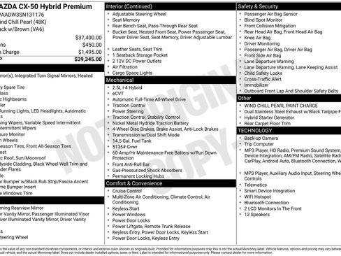 Used 2025 MAZDA CX-50 AWD 2.5 Hybrid w/ Premium Pkg image 25